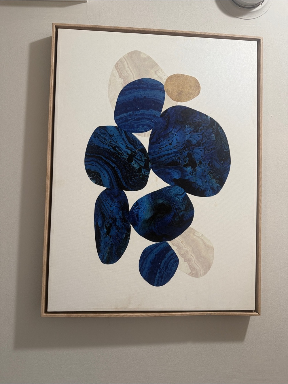 Abstract Blue and Gold Canvas Art Print - Home Art